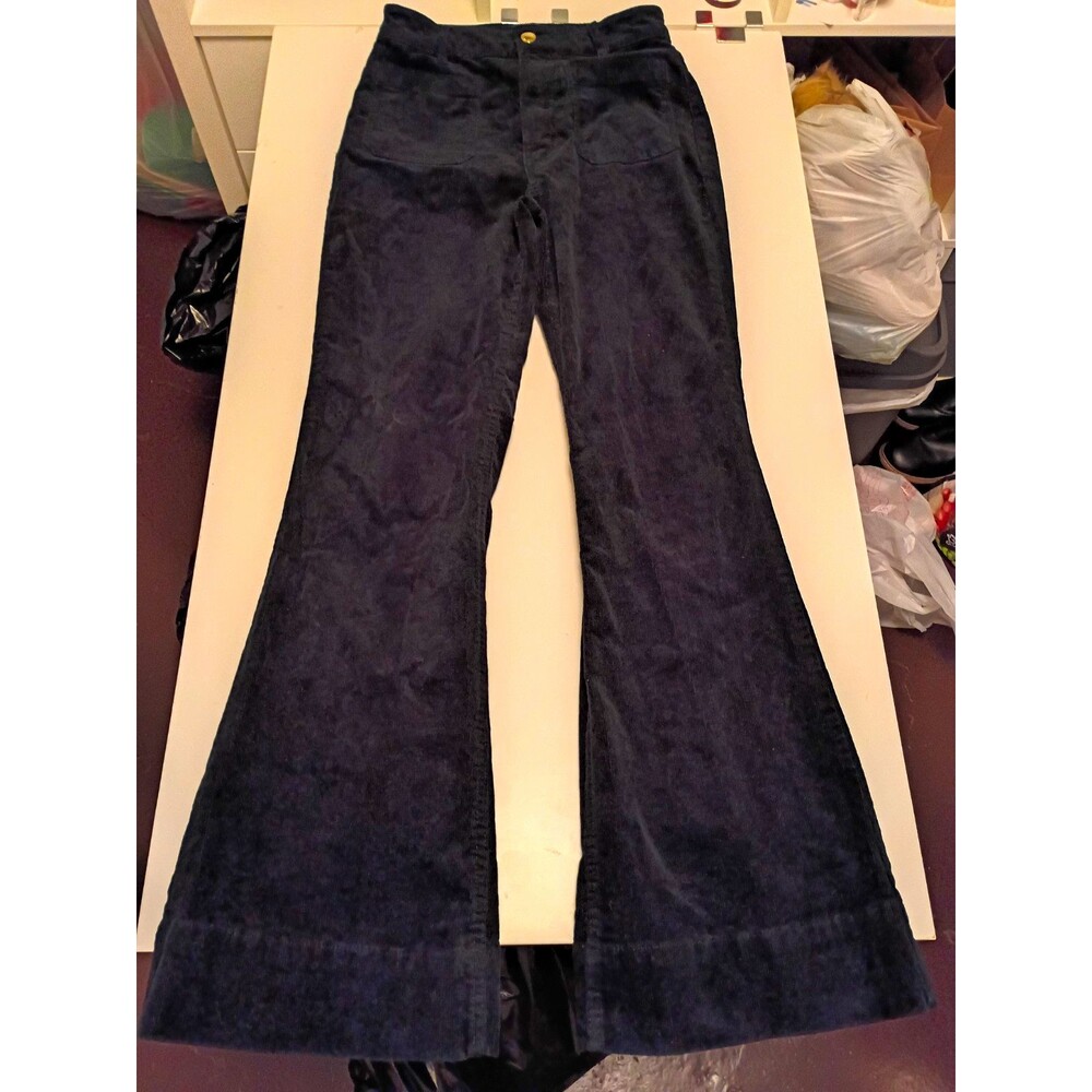 H&M Women's Black Cotton Corduroy Flared Pants US 4